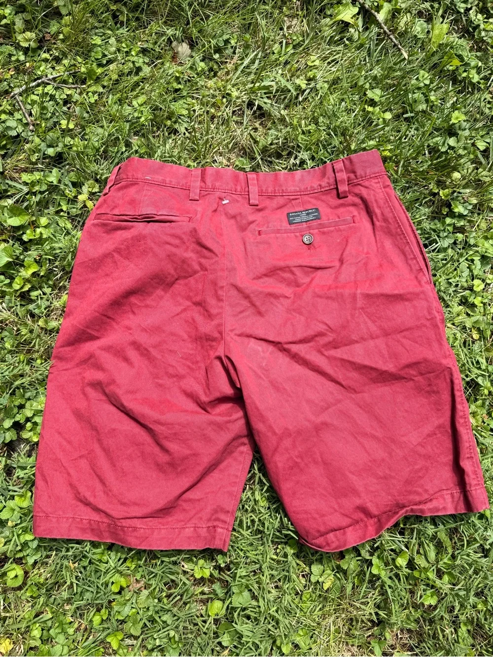 Banana Republic Men's Red Flat-Front Shorts
